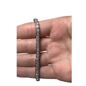 Cubic Zirconia Tennis Bracelet - 925 Sterling Silver